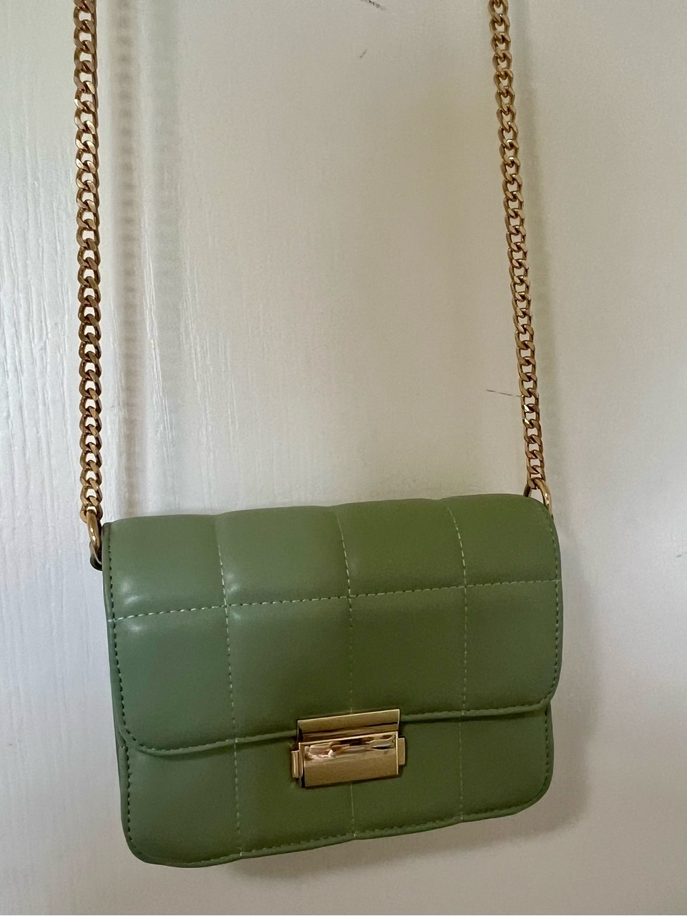 Madison West Quilted Crossbody in Green Like New